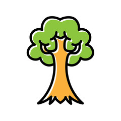 Poster - tree hand drawn icon vector design