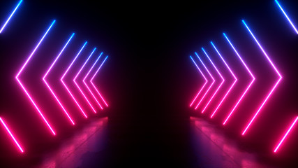 neon light shapes on black background,rainbow colors, empty space, 80's retro style, fashion show st