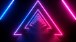 © Shuo - neon light shapes on black background,rainbow colors, empty space,  80's retro style, fashion show stage, abstract background, 3d rendering,conceptual image.