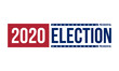 2020 presidential election logo in red and blue colors, vector illustration