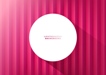 Poster - Red wave 3d wall and blank white round with long shadow. Template background for product or advertising.