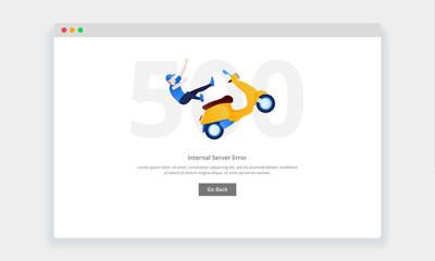 Wall Mural - Modern flat design concept of man falls from the motorcycle for website and mobile website. empty states page template