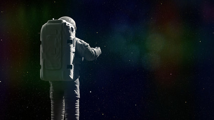 Wall Mural - astronaut in front of empty space