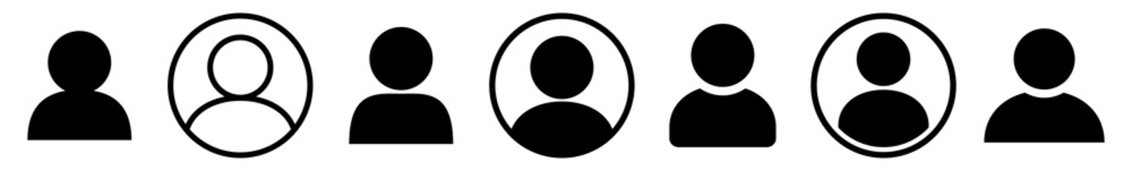 Wall Mural - user icon black | avatar illustration | client symbol | member profile logo | login head sign | isol
