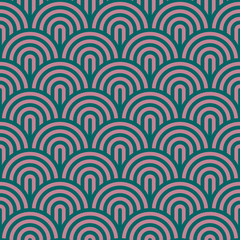 Wall Mural - Vintage abstract op art wave pattern. seamless vector background.