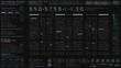 © Kittiphat - Futuristic hi-tech graphic user interface head up display with digital code and data info graphic telemetry information display for desktop screen background