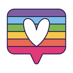 Poster - lgtbi heart inside bubble fill style icon vector design