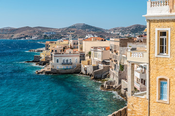 Wall Mural - View of Ermoupoli town, Syros Island, Aegean Sea, Greece.