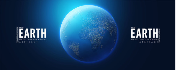 Wall Mural - eath planet in space with lights. realistic universe. cosmos background.