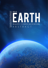 Wall Mural - eath planet in space with lights. realistic universe. cosmos background.
