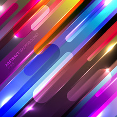 Wall Mural - abstract colorful glowing geometric rounded diagonal line dynamic shapes composition with lighting e