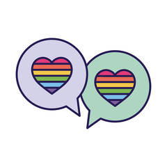 Poster - lgtbi hearts inside bubbles fill style icon vector design