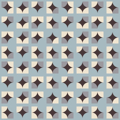 Poster - Geometric seamless pattern. Vector background with simple shapes like semi cirles and squares in neutral muted pastel colors.