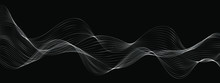 Modern Abstract Wave Lines On Black Background Vector	