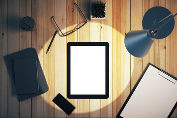 Aufkleber - Top view of empty white tablet