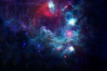 Beautiful colored nebula in space. Elements of this image furnished by NASA were.