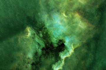 Wall Mural - beautiful space nebula of green color. elements of this image were furnished by nasa.