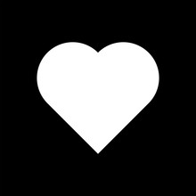 White Heart Emoji Isolated On Black Background. Love Emoticon Symbol Modern, Simple, Vector, Icon For Website Design, Mobile App, Ui. Vector Illustration