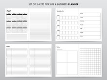 Vector Templates For Business Planning With Calendar