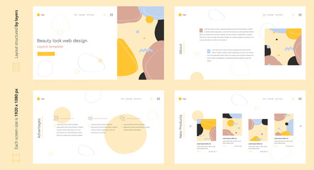 Wall Mural - beauty abstract creative light web design four screen template wih various shapes. stylish custom an