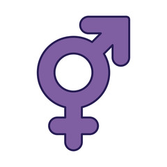 Poster - bisexual gender flag fill style icon vector design