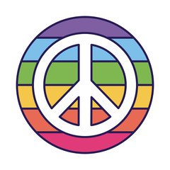 Poster - lgtbi love and peace fill style icon vector design