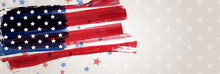 Grunge USA Flag With Stars Background