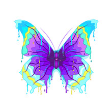 Butterfly On A White Background. Wall Stickers