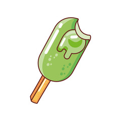 Sticker - ice cream on white background