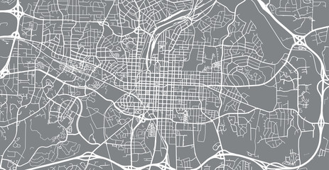 Urban vector city map of Raleigh, USA. North Carolina state capital