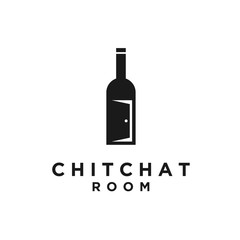 Wall Mural - bottle door logo. wine bottle icon