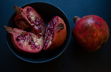 pomegranate fruit on a plate