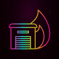 Aufkleber - Burnings building nolan icon Simple thin line, outline vector of Firefighter icons for ui and ux, website or mobile application