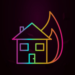 Aufkleber - Burning house, firefighter nolan icon Simple thin line, outline vector of Firefighter icons for ui and ux, website or mobile application