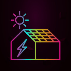 Poster - Solar house nolan icon Simple thin line, outline vector of Future business icons for ui and ux, website or mobile application