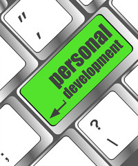 Poster - keyboard key with enter button personal development