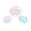 Vector gradient colored firework explosions isolated on white background, colorful decorative element, celebration cencept.