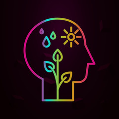 Poster - Human, plant, sun, drops in mind nolan icon Simple thin line, outline vector of Human mind icons for ui and ux, website or mobile application