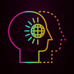 Poster - Human, globe in mind nolan icon Simple thin line, outline vector of Human mind icons for ui and ux, website or mobile application