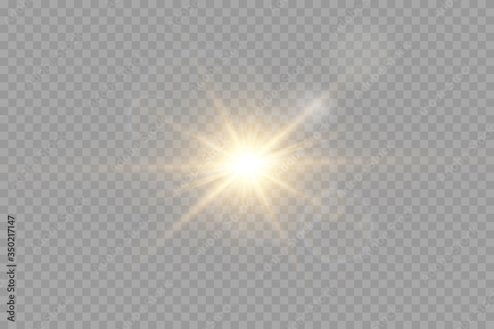 Vector transparent sunlight special lens flash light effect.front sun lens flash. Vector blur in the light of radiance.  - obrazy, fototapety, plakaty 