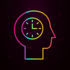 Aufkleber - Human, clock in mind nolan icon Simple thin line, outline vector of Human mind icons for ui and ux, website or mobile application