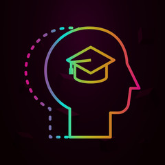 Poster - Human, academic cap in mind nolan icon Simple thin line, outline vector of Human mind icons for ui and ux, website or mobile application