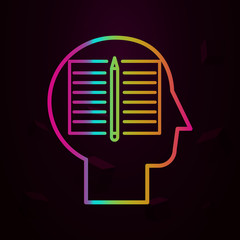 Poster - Human, book, pen in mind nolan icon Simple thin line, outline vector of Human mind icons for ui and ux, website or mobile application