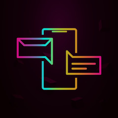 Aufkleber - communication, email, phone nolan icon Simple thin line, outline vector of Marketing and advertising icons for ui and ux, website or mobile application