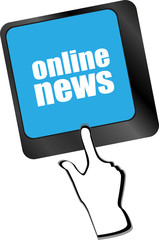 Poster - online news word on computer keyboard button