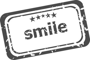 Wall Mural - smile grunge rubber stamp isolated on white background