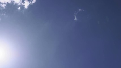 Wall Mural - Clear blue sky and white clouds bright sun summer background
