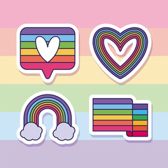 Poster - lgtbi heart bubble rainbow and flag vector design