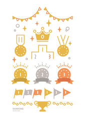 Wall Mural - flat design icon set about ranking