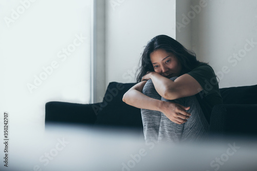 sad serious woman.depressed emotion panic attacks alone young people fear stressful.crying begging help.stop abusing domestic violence,person with health anxiety, bad frustrated exhausted feeling down